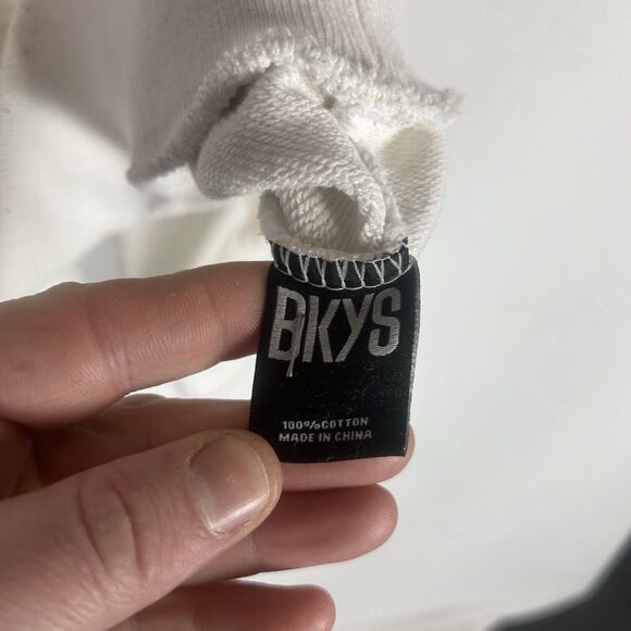 BKYS Embroidered Teddy Bear Anonymous Sweatshirt Mens Medium L/S White STAINED - Picture 7 of 15